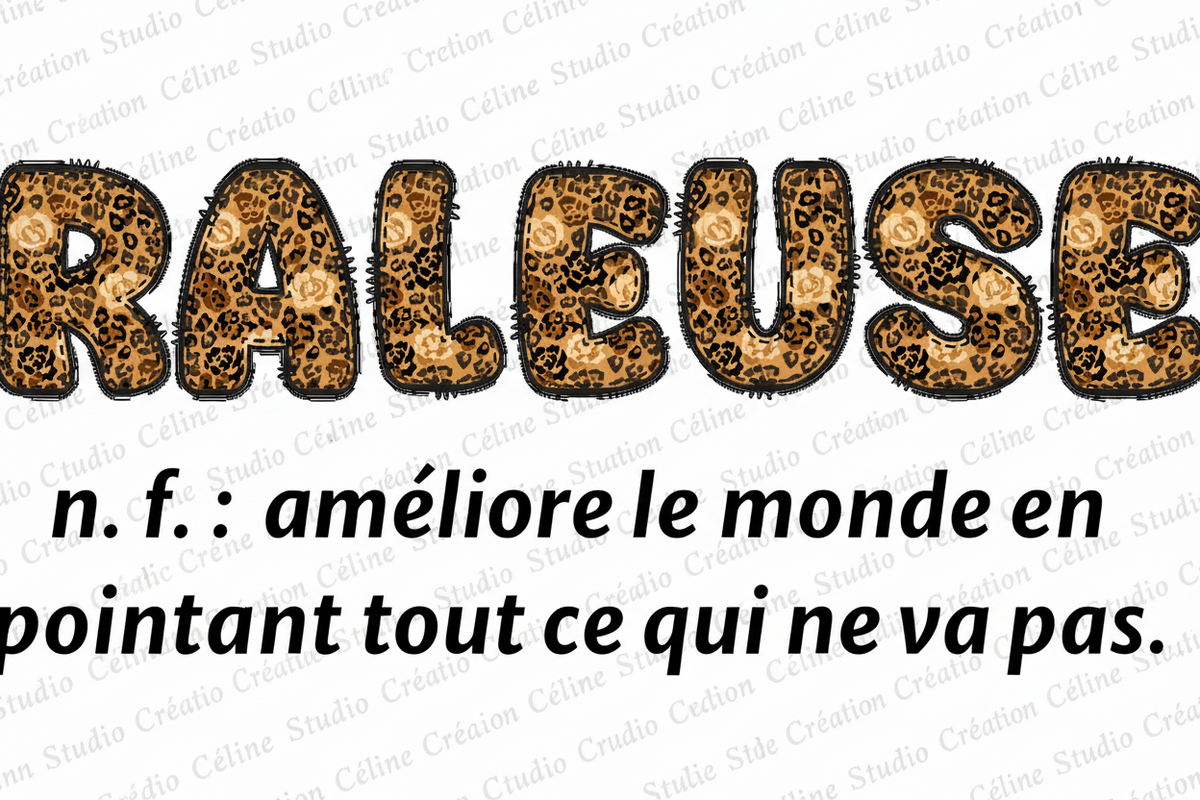 Détail du design Râleuse sur T-shirt

